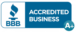 BBB Accredited Business logo with an A+ rating.